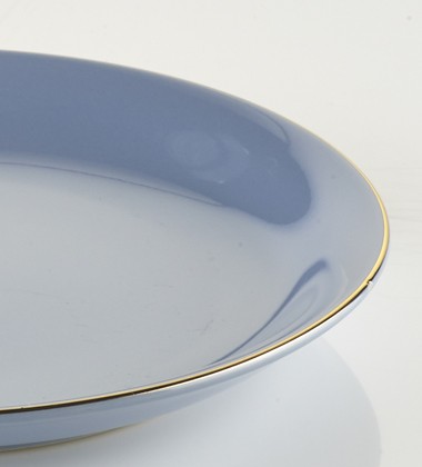 SMALL PLATES WITH GOLD EDGE LIGHT BLUE