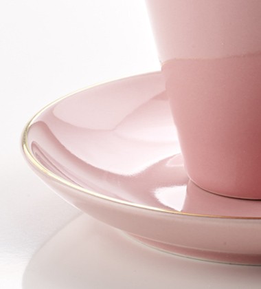 COFFEE CUP WITH ROSE PINK 4PACK WITH PLATES