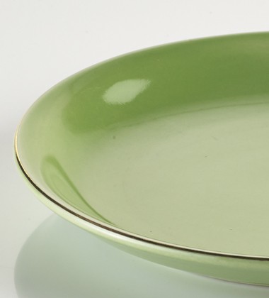 SMALL PLATES WITH GOLD EDGE GREEN